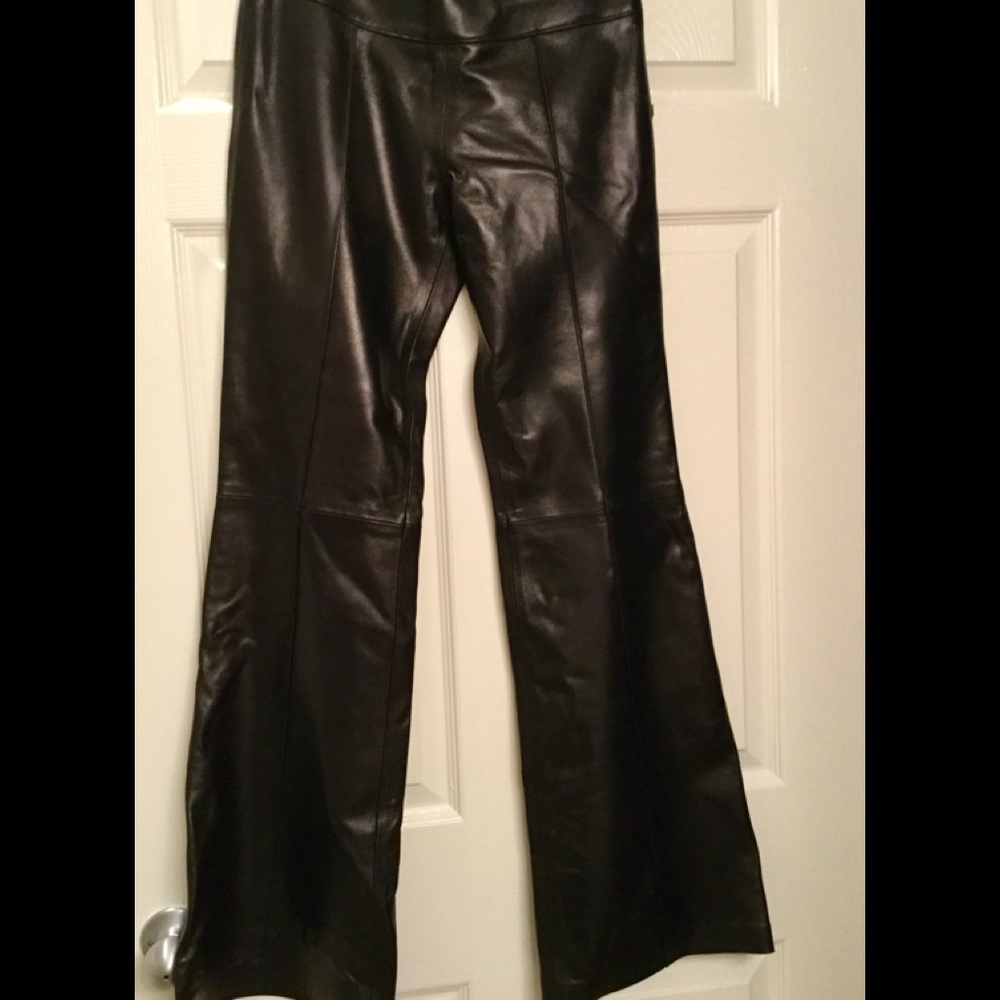 Leather Boot Cut Pants